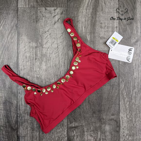 Athena Stud Bralette Bikini Top Swimsuit Size 14 - Picture 3 of 4